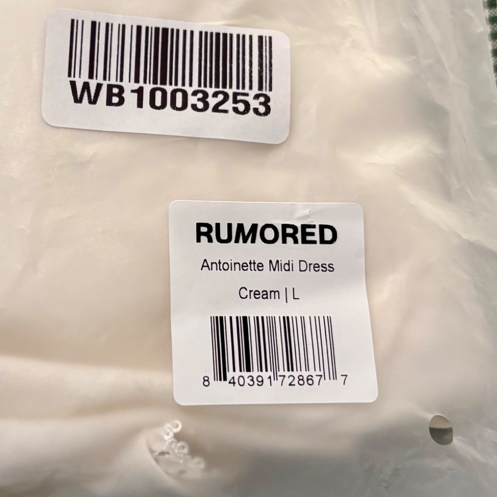 Rumored Antionette Midi Dress in Crème Size L - Picture 4 of 4